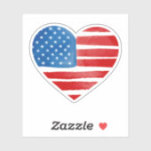 Valentinstag US American Flag Herzlich Patriotic Aufkleber (Blatt)