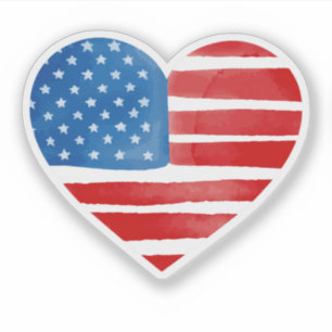 Valentinstag US American Flag Herzlich Patriotic Aufkleber