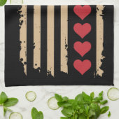 Valentinstag US Flag Hört Geschirrtuch (Gefaltet)