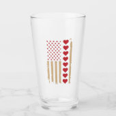 Valentinstag US Flag Hört Glas (Vorderseite)