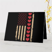 Valentinstag US Flag Hört Karte (Gelbe Blume)