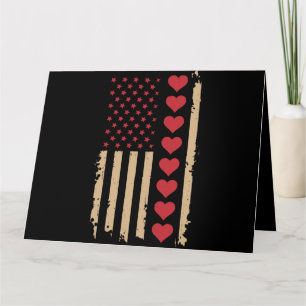 Valentinstag US Flag Hört Karte