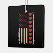 Valentinstag US Flag Hört Keramikornament (Links)