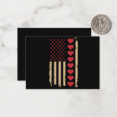 Valentinstag US Flag Hört Mitteilungskarte (Vorderseite/Rückseite Beispiel)