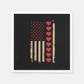 Valentinstag US Flag Hört Serviette (Vorderseite)