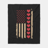 Valentinstag US-Flagge Herzen Fleecedecke (Vorderseite)