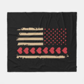 Valentinstag US-Flagge Herzen Fleecedecke (Vorderseite (Horizontal))