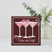 Valentinstag Valentini Martini Party Einladung (Stehend Vorderseite)