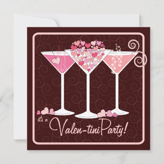 Valentinstag Valentini Martini Party Einladung (Vorderseite)