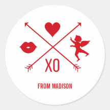 Valentinstag Valentinische Symbole Aufkleber