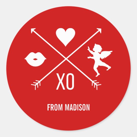 Valentinstag Valentinische Symbole Aufkleber (Vorderseite)