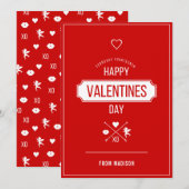 Valentinstag - Valentinskarte Feiertagskarte (Vorne/Hinten)