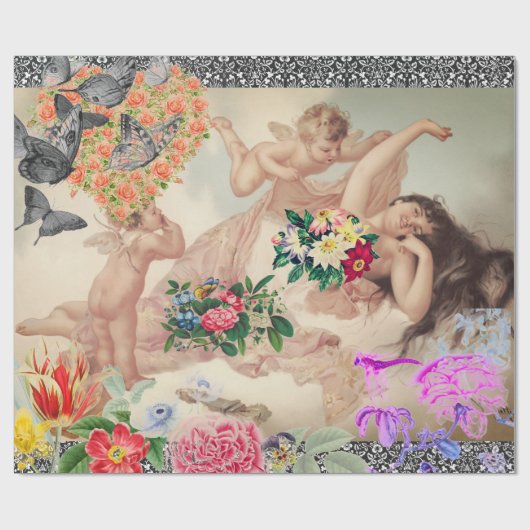 Valentinstag VENUS UND ANGELS Wrapping Paper Geschenkpapier (Flach)