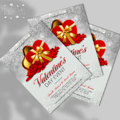 Valentinstag Veranstaltung Red Heart Box & Rose Pe Flyer