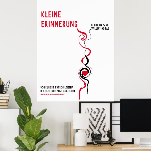 Valentinstag vergessenes Poster (Heimbüro)