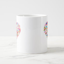 Valentinstag verleiht Candy Heart Shape Design Jumbo-Tasse