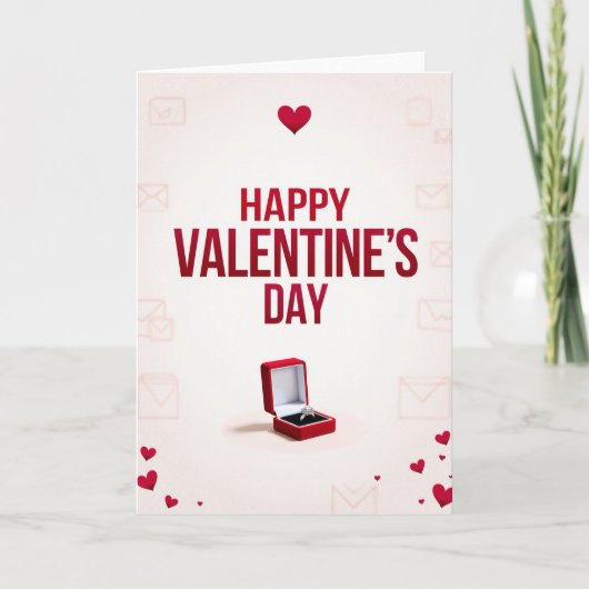 Valentinstag Verlobungsring Karte (Vorderseite)