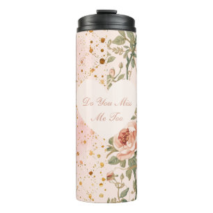 Valentinstag, Vermisst du mich, Rosa Herz Liebe Thermosbecher