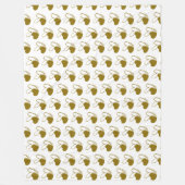 Valentinstag Verzerrte getilgte Herzen Fleecedecke (Vorderseite)