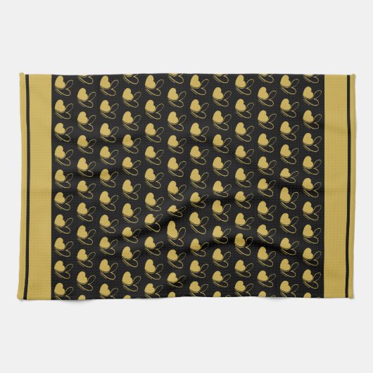 Valentinstag Verzerrte getilgte Herzen Geschirrtuch (Horizontal)