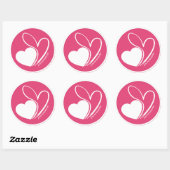 Valentinstag Verzerrte getilgte Herzen Runder Aufkleber (Blatt)
