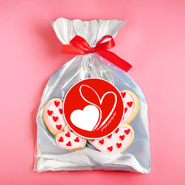 Valentinstag Verzerrte getilgte Herzen Runder Aufkleber