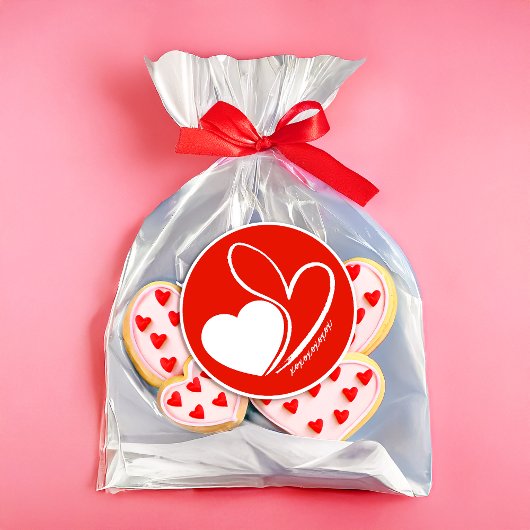 Valentinstag Verzerrte getilgte Herzen Runder Aufkleber