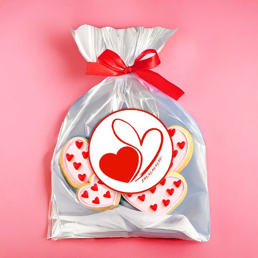 Valentinstag Verzerrte getilgte Herzen Runder Aufkleber