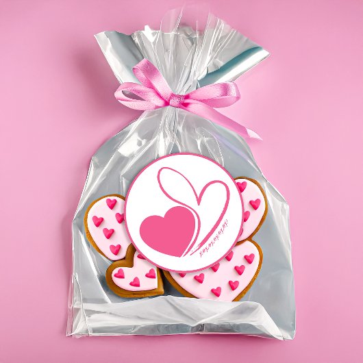 Valentinstag Verzerrte getilgte Herzen Runder Aufkleber