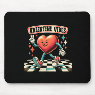 Valentinstag Vibes Groovy Kariert Lustiger Valenti Mousepad
