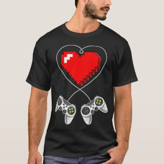 Valentinstag Video Game Controller Herzspieler T-Shirt