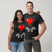 Valentinstag Video Game Controller Herzspieler T-Shirt (Unisex)