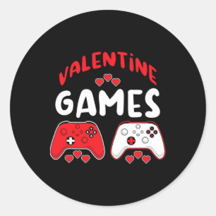Valentinstag Videospiele Lustiger Valentinstag Gam Runder Aufkleber
