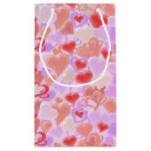 Valentinstag: Viele Herzen in 3D-Optik -  Kleine Geschenktüte (Rückseite)