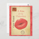 Valentinstag Vintag Kiss Französisch Postkarte (Vorne/Hinten)