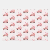 Valentinstag Vintag rosa LKW und Ballons Geschenkpapier Set (Vorderseite 3)