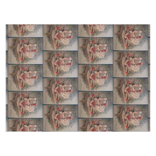 Valentinstag Vintag Tischdecke (Vorderseite (Horizontal))