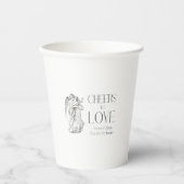 Valentinstag – Vintage Cherubs & Liebesbotschaft Pappbecher (Vorderseite)