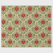 Valentinstag Vintage-Herzen  Geschenkpapier (Flach)