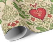 Valentinstag Vintage-Herzen  Geschenkpapier (Rolleneckpunkt)