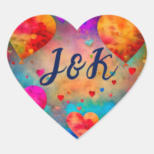 Valentinstag Vintage Herzen Personalisiert Herz-Aufkleber