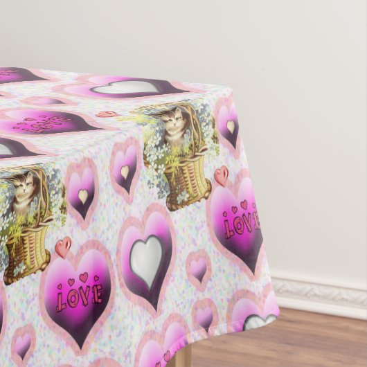 Valentinstag Vintage Katze Tischdecke (Beispiel)
