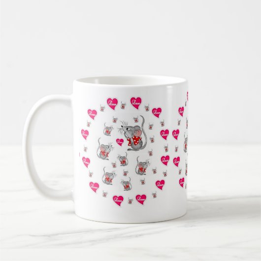 Valentinstag Vintage Mäuse Tasse (Links)