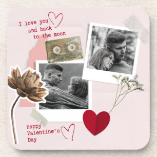 Valentinstag Vintage Paar Foto Schwarz und Weiß Getränkeuntersetzer