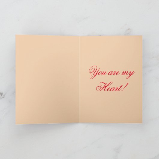 Valentinstag Vintages Herz und Blume Karte (Innenseite)