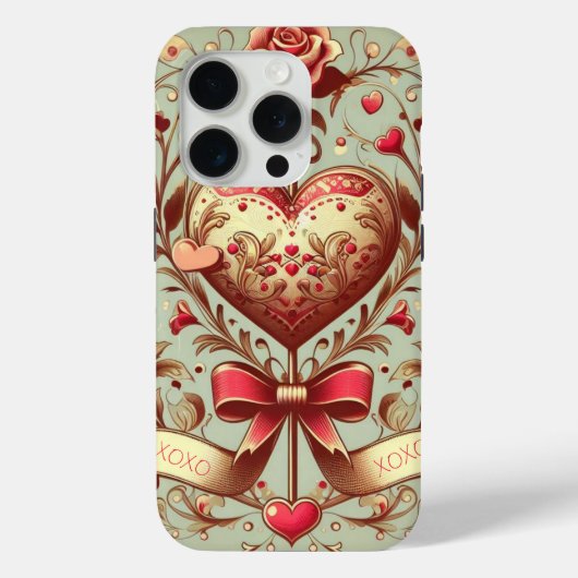 Valentinstag Vintages Herz Xoxo Case-Mate iPhone Hülle (Rückseite)