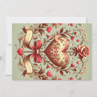 Valentinstag Vintages Herz Xoxo Feiertagskarte