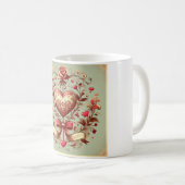 Valentinstag Vintages Herz Xoxo Kaffeetasse (VorderseiteRechts)