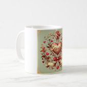 Valentinstag Vintages Herz Xoxo Kaffeetasse (Vorderseite Links)