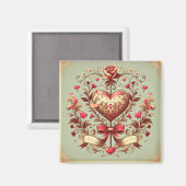 Valentinstag Vintages Herz Xoxo Magnet (Vorderseite/Rückseite)